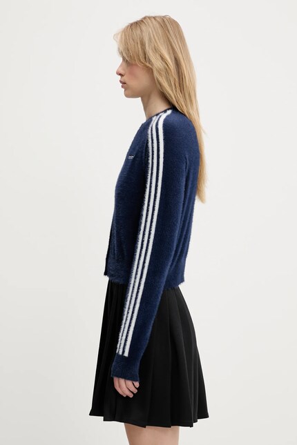 adidas Originals cardigan Fluffy Cardigan navy blue color JW3644