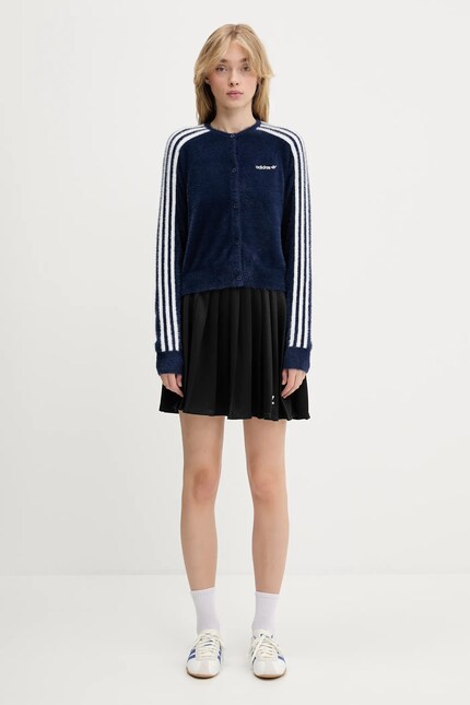 adidas Originals cardigan Fluffy Cardigan navy blue color JW3644