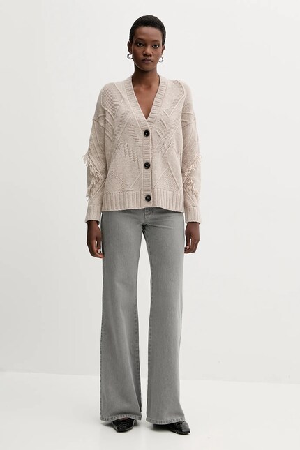 maria Wool boxy cardigan, silk | Max Mara