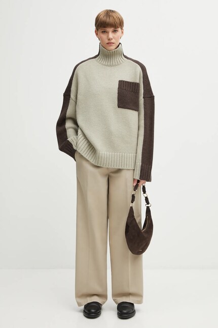 Second/Layer ニットポロ M Merino/cashmere full-zip sweater in dark brown — Y-0020 | YACAIA