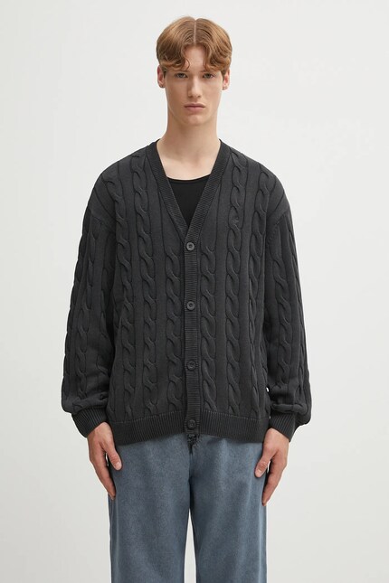 Carhartt WIP cardigan din bumbac Carter culoarea negru, I035178