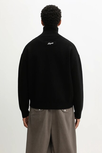 Axel Arigato cardigan with wool blend Core zip-up black color