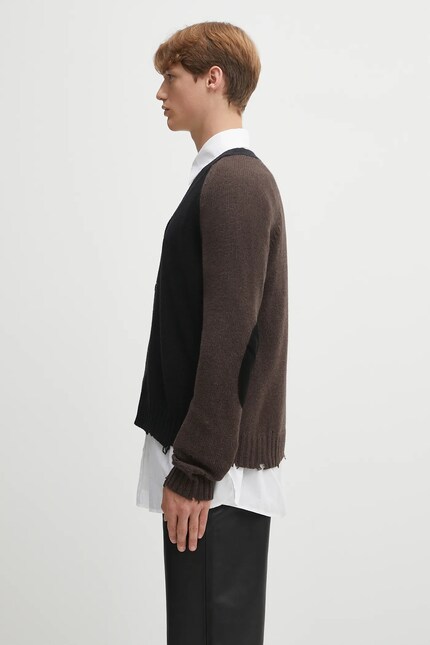 Maison Martin Margiela⑬candle MM6 Maison Margiela woolen cardigan black color SH2HP0013.M13160