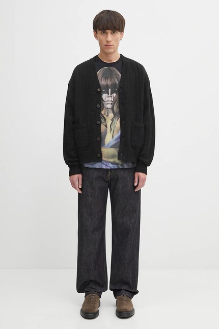 Visvim wool blend cardigan knit cardigan black color 125105012001