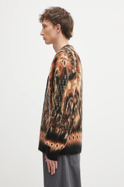 Needles cardigan with mohair Paisley beige color RW356 at PRM US