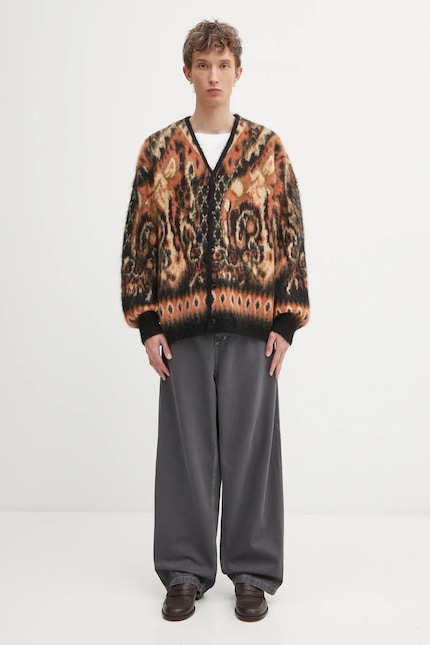 Needles cardigan with mohair Paisley beige color RW356 at PRM US Needles cardigan with mohair Paisley beige color RW356 at PRM US