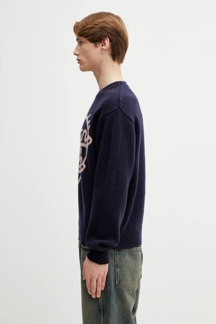 HUMAN MADE ネイビー セーター M Human Made wool blend sweater KNITTED SWEATER navy blue color