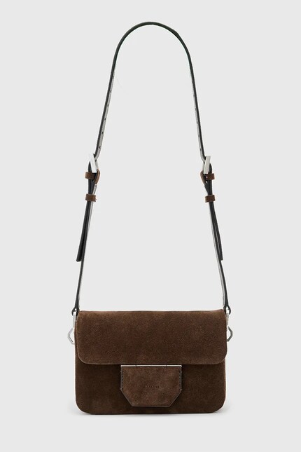Замшева сумочка AllSaints JUPITER колір коричневий W363XD | ANSWEAR.ua