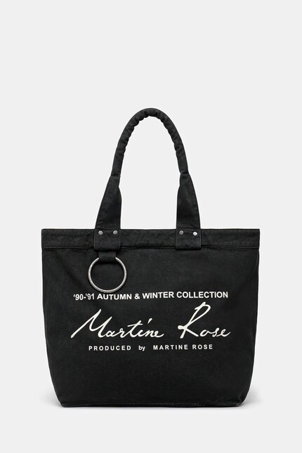 Martine Rose cotton handbag Bondage Tote Bag green color