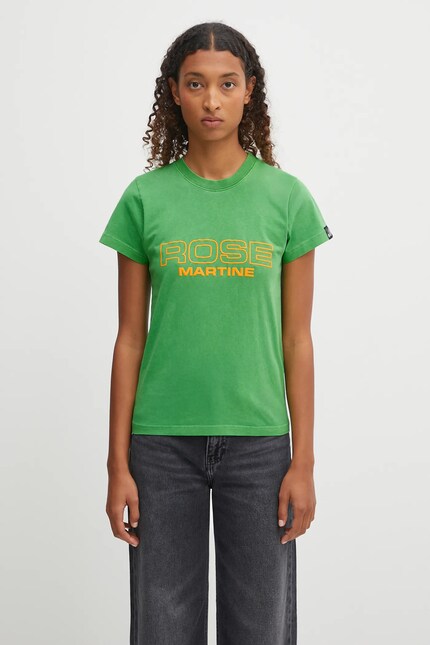 Martine Rose cotton t-shirt Shrunken green color 629JE01400CW at