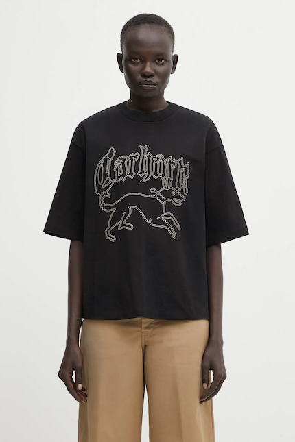 Carhartt WIP cotton t-shirt W' S/S Hackwork T-Shirt black color Carhartt WIP cotton t-shirt W' S/S Hackwork T-Shirt black color