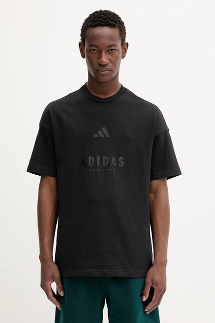 Хлопковая футболка adidas All SZN цвет чёрный с аппликацией JL6549