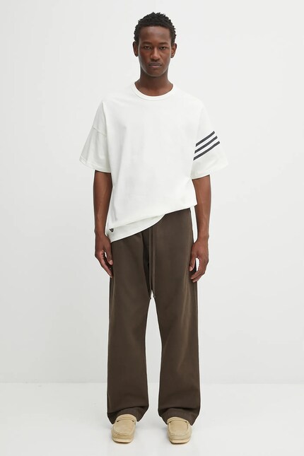 Хлопковая футболка adidas Originals Neu C Tee цвет бежевый