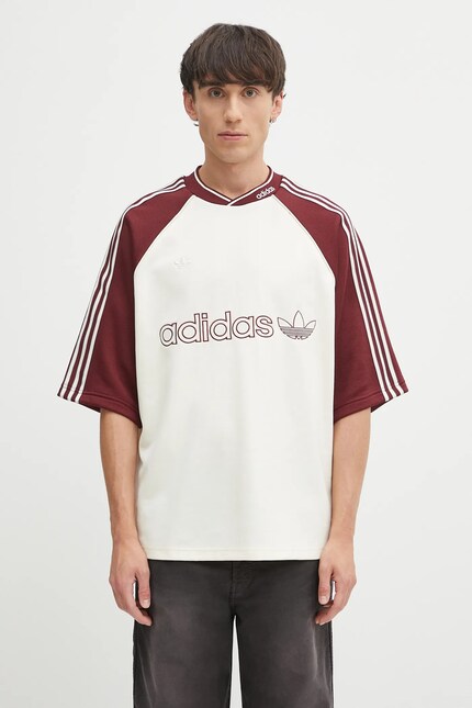adidas Originals t-shirt Premium Jrsy beige color patterned JV7600