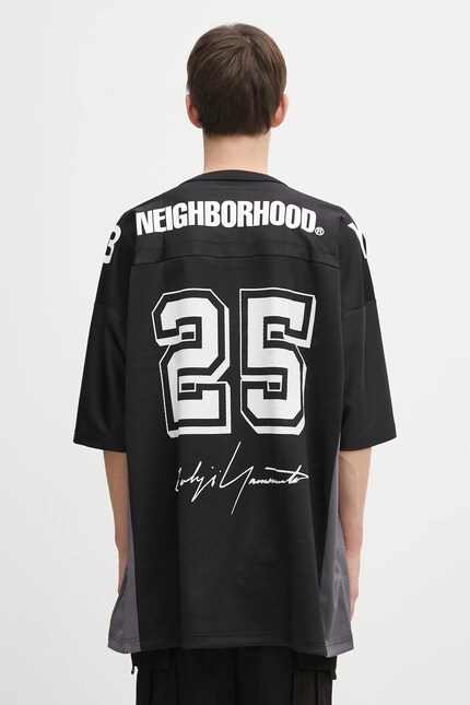 Y-3 t-shirt x Neighborhood Football Jersey black color with a