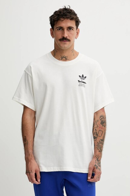 Хлопковая футболка adidas Originals JP Racing Manga цвет бежевый с