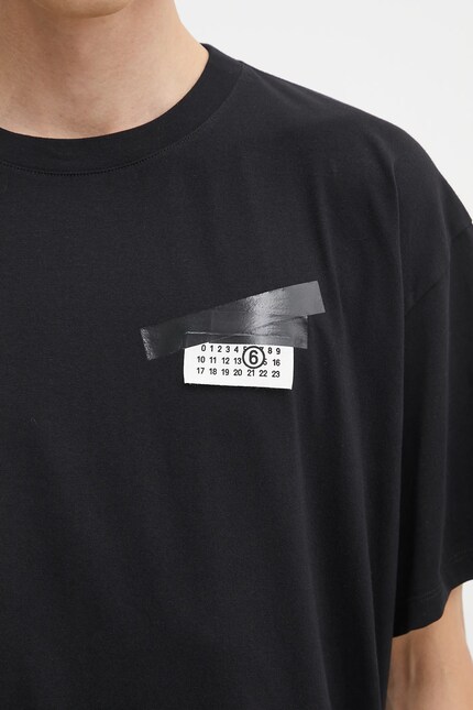 MM6 Maison Margiela cotton t-shirt black color with an application