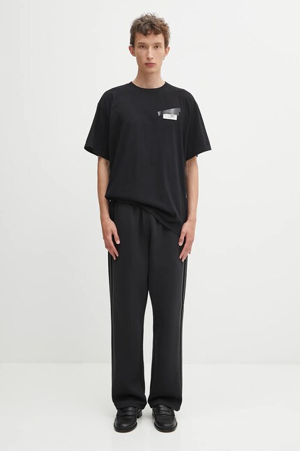 MM6 Maison Margiela cotton t-shirt black color with an application
