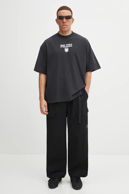 VETEMENTS cotton t-shirt Polizei Regular black color with a print