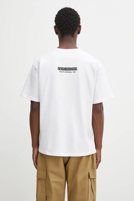 NEIGHBORHOOD t-shirt sheltech crewneck-p ss white color with a