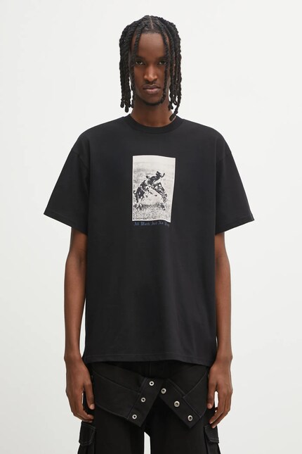 Carhartt WIP cotton t-shirt S/S No Play T-Shirt black color with a