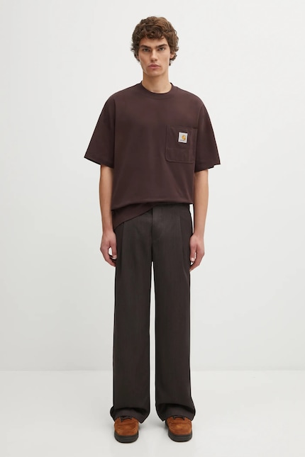 Carhartt WIP cotton t-shirt S/S Work Pocket T-Shirt brown color Carhartt WIP cotton t-shirt S/S Work Pocket T-Shirt brown color