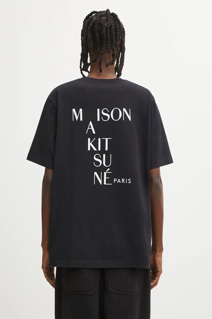 Maison Kitsuné cotton t-shirt Crossword Comfort black color with a