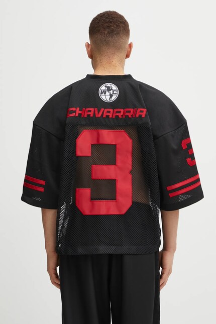 Willy Chavarria t-shirt Willy Football Jersey black color with an