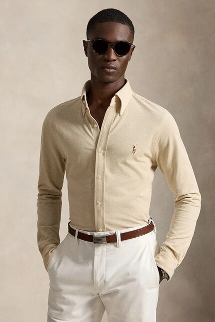 Polo Ralph Lauren oxford shirt cotton Men's beige plain 710P03967