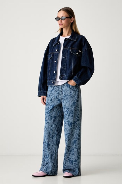 adidas Originals джинси wide leg жіночі Liberty блакитні KR6675