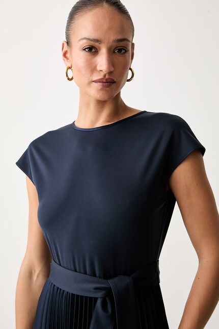 Weekend Max Mara расклешенное платье с лиоцеллом WKDGELA тёмно