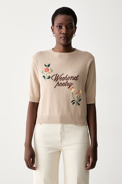 Weekend Max Mara свитер с коротким рукавом для женщин с хлопком