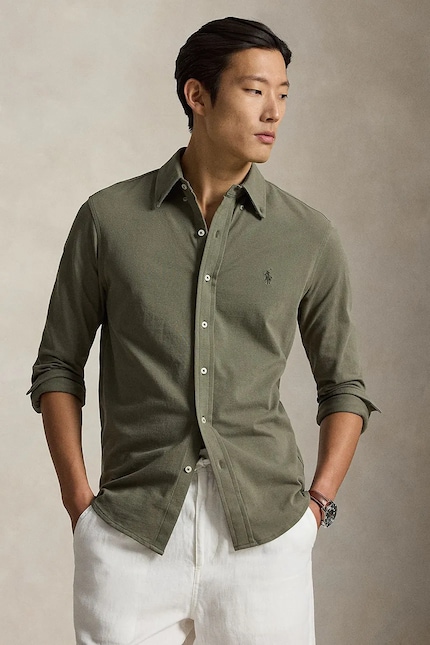 ralph lauren green dress shirt Men's Green Slim Fit Button-Down Shirts