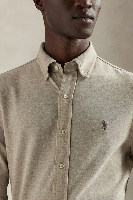 Polo Ralph Lauren shirt cotton Men's beige plain 710654408 at PRM US
