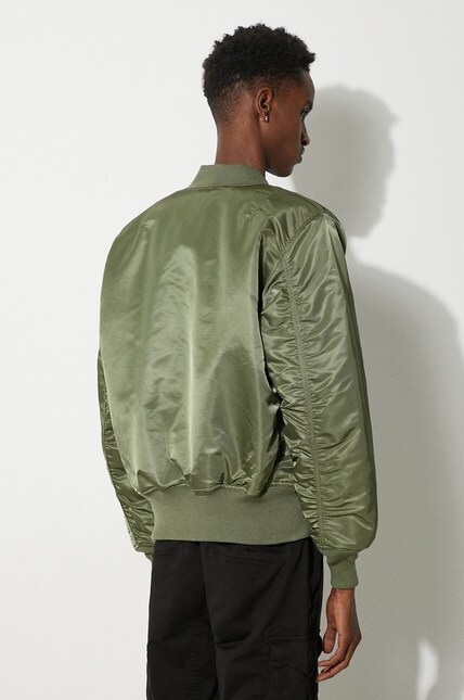 Alpha Industries reversible bomber jacket MA-1 men's green color