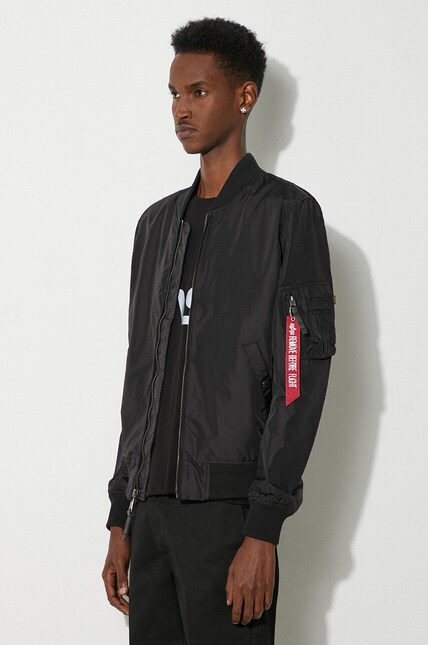 Alpha Industries bomber jacket MA-1 TT men's black color 191103.03