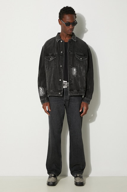 KSUBI denim jacket Cropped men's black color at PRM US