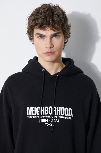 NEIGHBORHOOD cotton sweatshirt Classic men's black color hooded