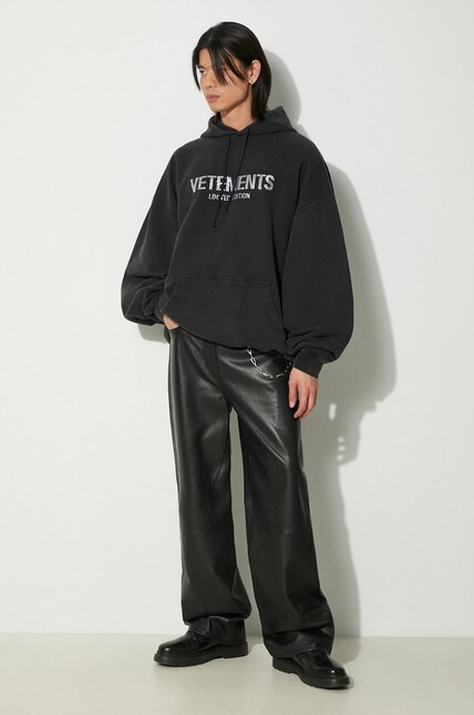 VETEMENTS sweatshirt Crystal Limited Edition black color hooded