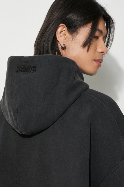 VETEMENTS sweatshirt Crystal Limited Edition black color hooded