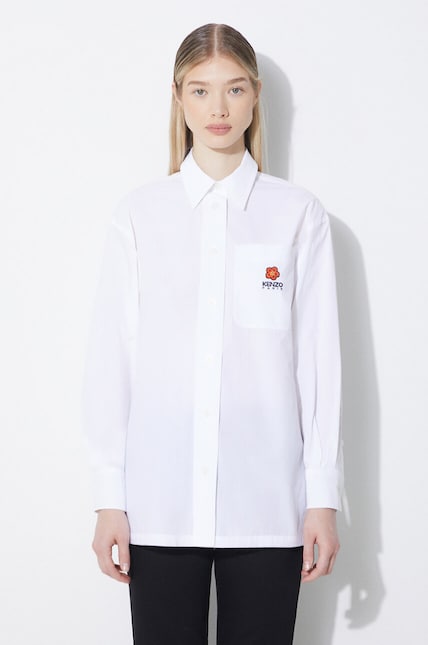 Kenzo cotton shirt Boke Flower Oversize Shirt women's white color