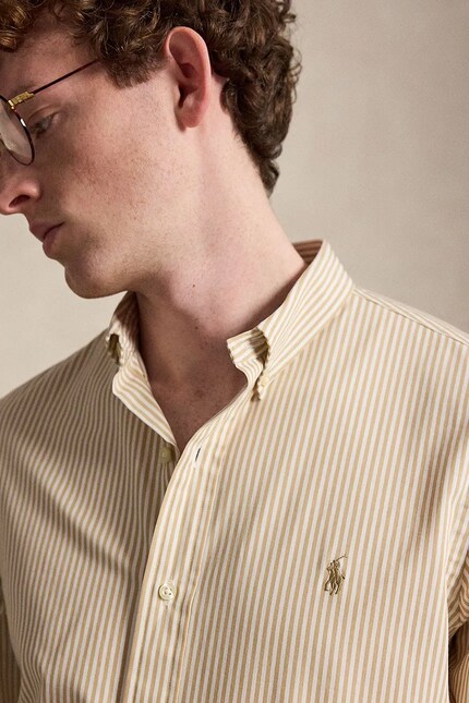 Polo Ralph Lauren shirt cotton with elastane Men's beige striped