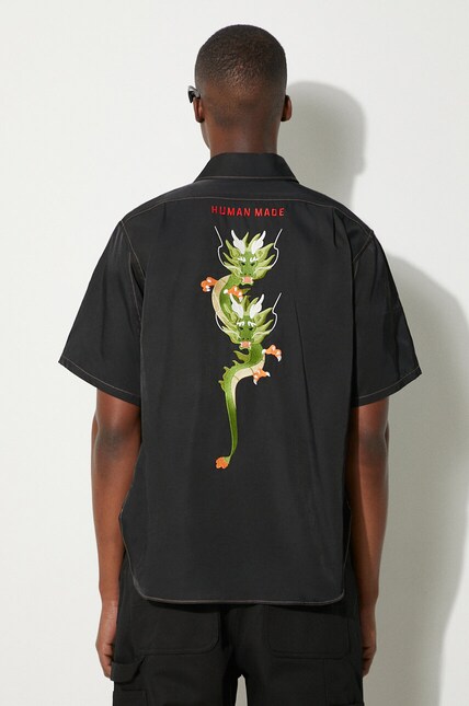 Human Made shirt Dragon S/S Shirt men's black color regular