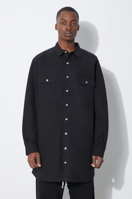 Rick Owens cotton shirt Jumbo men's black color DU01D1297.P.09 at