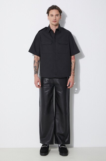Neil Barrett shirt Loose Military Police Detail Short Sleeve Shirt