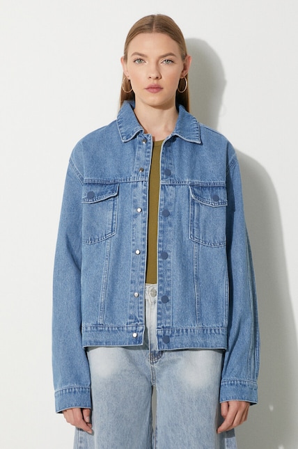 adidas Originals denim jacket women's blue color IS1742 at PRM US