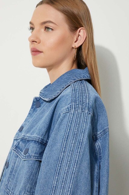 adidas Originals denim jacket women's blue color IS1742 at PRM US