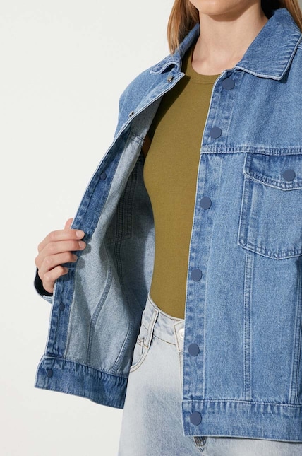 adidas Originals denim jacket women's blue color IS1742 at PRM US