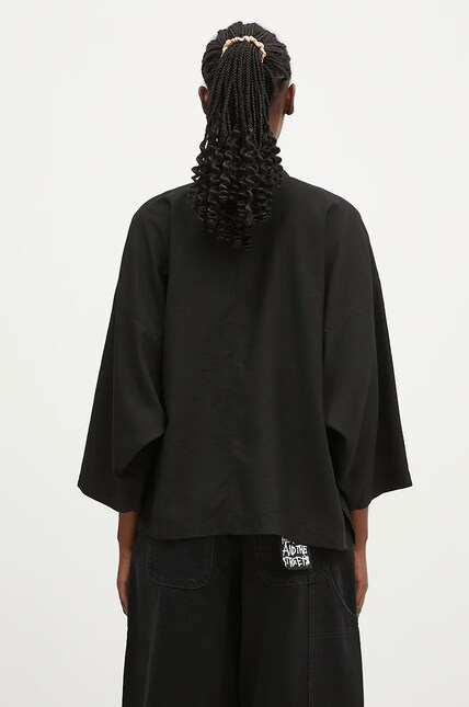 Kenzo kimono Solid Kimono women's black color smooth FE52VE2539FD