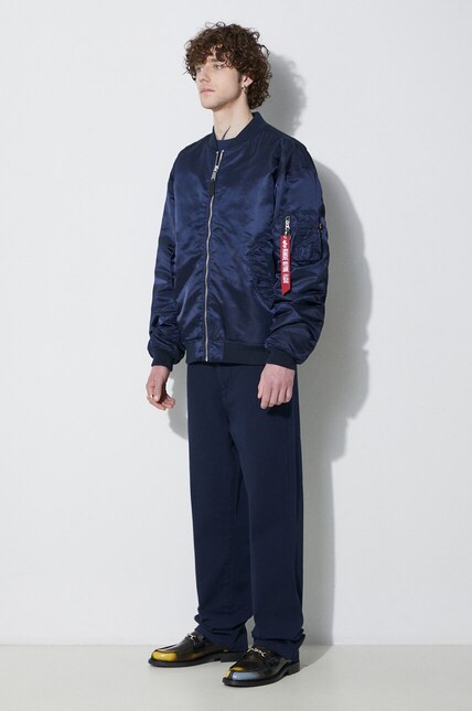 Alpha Industries bomber jacket MA-1 CS men's navy blue color